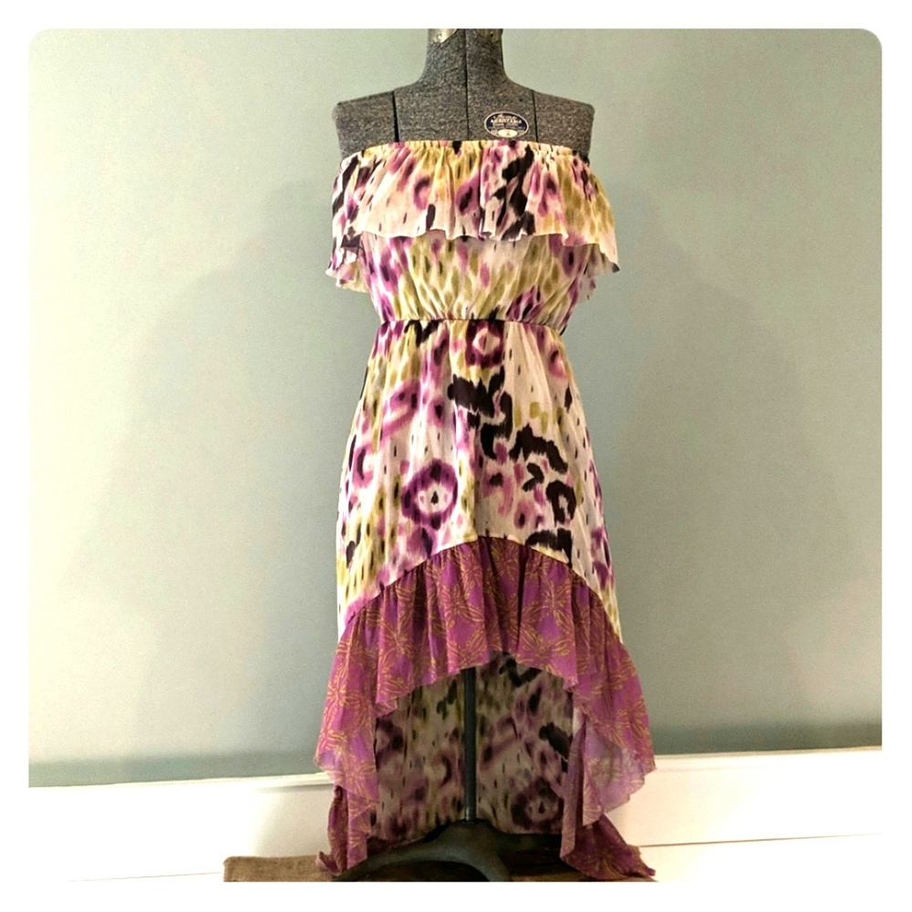 Anthropologie high-low strapless dress